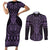 Waiporoporo Maori Ta Moko Poutama Art Couples Matching Short Sleeve Bodycon Dress and Long Sleeve Button Shirt