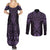 Waiporoporo Maori Ta Moko Poutama Art Couples Matching Summer Maxi Dress and Long Sleeve Button Shirt