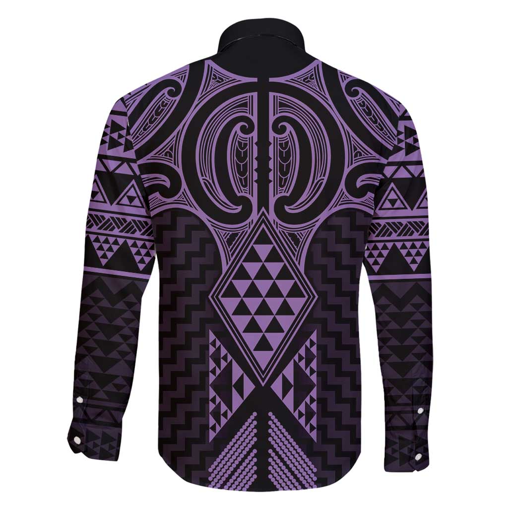 Waiporoporo Maori Ta Moko Poutama Art Family Matching Long Sleeve Bodycon Dress and Hawaiian Shirt
