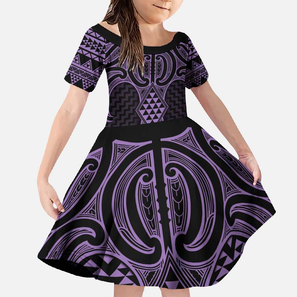 Waiporoporo Maori Ta Moko Poutama Art Family Matching Mermaid Dress and Hawaiian Shirt