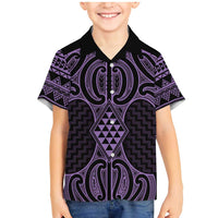 Waiporoporo Maori Ta Moko Poutama Art Family Matching Mermaid Dress and Hawaiian Shirt
