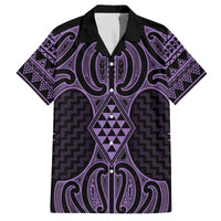 Waiporoporo Maori Ta Moko Poutama Art Family Matching Off The Shoulder Long Sleeve Dress and Hawaiian Shirt
