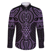 Waiporoporo Maori Ta Moko Poutama Art Family Matching Off The Shoulder Long Sleeve Dress and Hawaiian Shirt