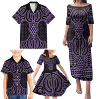 Waiporoporo Maori Ta Moko Poutama Art Family Matching Puletasi and Hawaiian Shirt