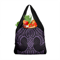 Waiporoporo Maori Ta Moko Poutama Art Grocery Bag LT9 1-pack One Size Purple - Polynesian Pride