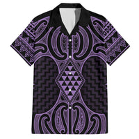 Waiporoporo Maori Ta Moko Poutama Art Hawaiian Shirt LT9 Purple - Polynesian Pride