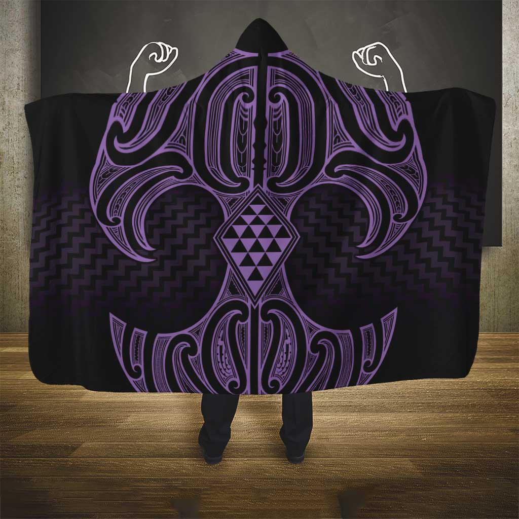 Waiporoporo Maori Ta Moko Poutama Art Hooded Blanket LT9 - Polynesian Pride