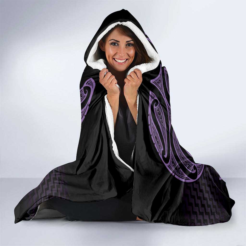 Waiporoporo Maori Ta Moko Poutama Art Hooded Blanket LT9 - Polynesian Pride