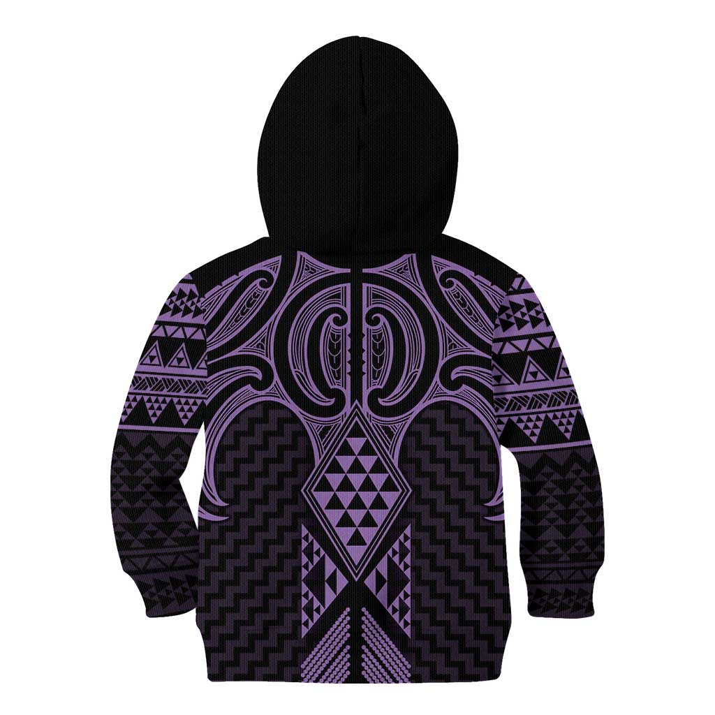 Waiporoporo Maori Ta Moko Poutama Art Kid Hoodie