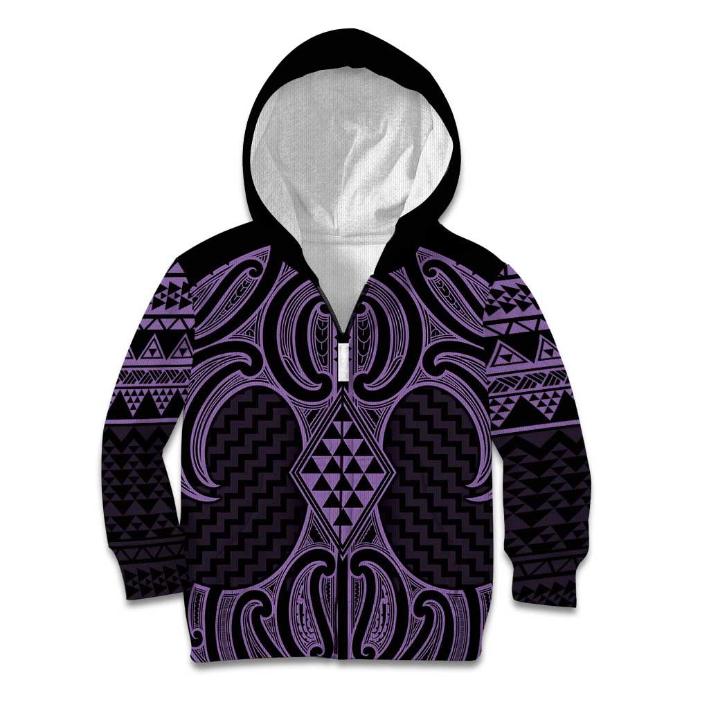Waiporoporo Maori Ta Moko Poutama Art Kid Hoodie