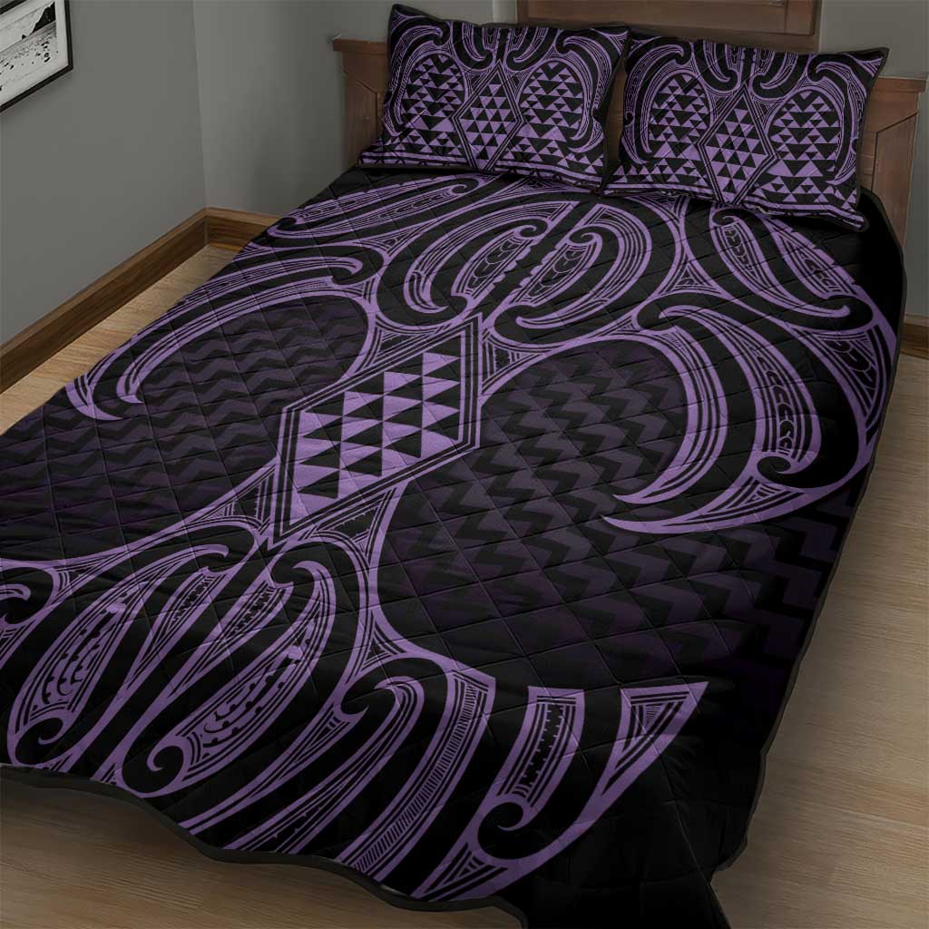 Waiporoporo Maori Ta Moko Poutama Art Quilt Bed Set LT9 - Polynesian Pride