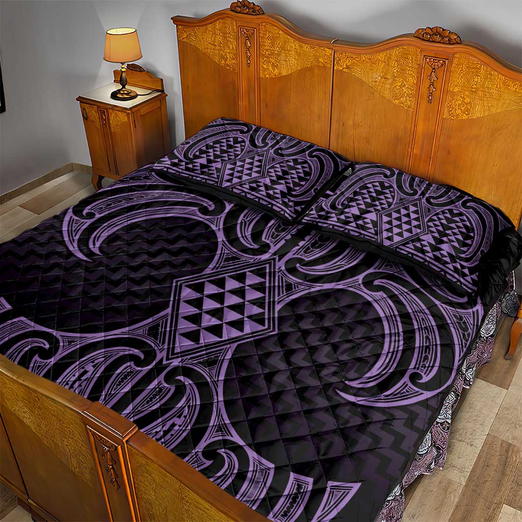 Waiporoporo Maori Ta Moko Poutama Art Quilt Bed Set LT9 - Polynesian Pride