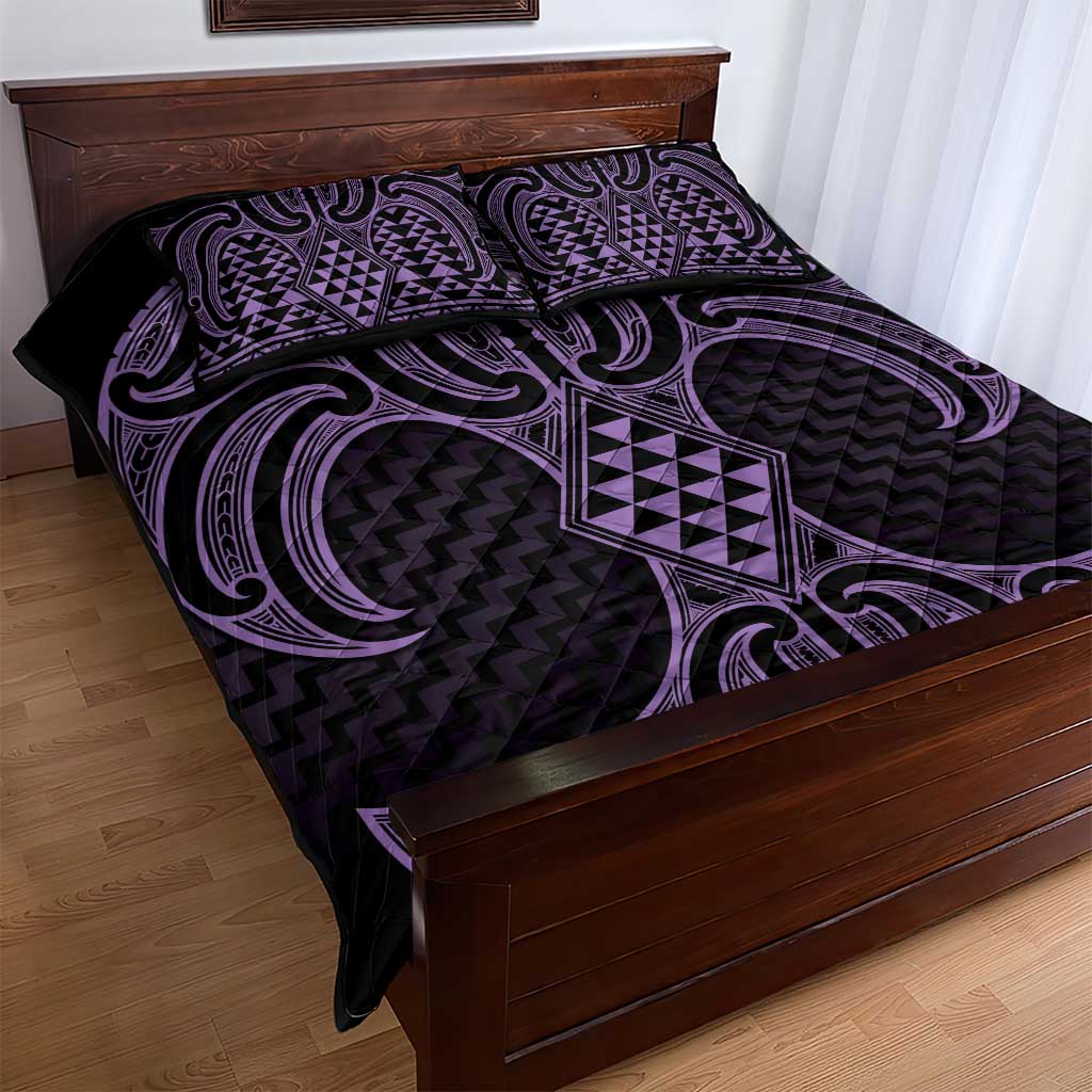 Waiporoporo Maori Ta Moko Poutama Art Quilt Bed Set LT9 - Polynesian Pride
