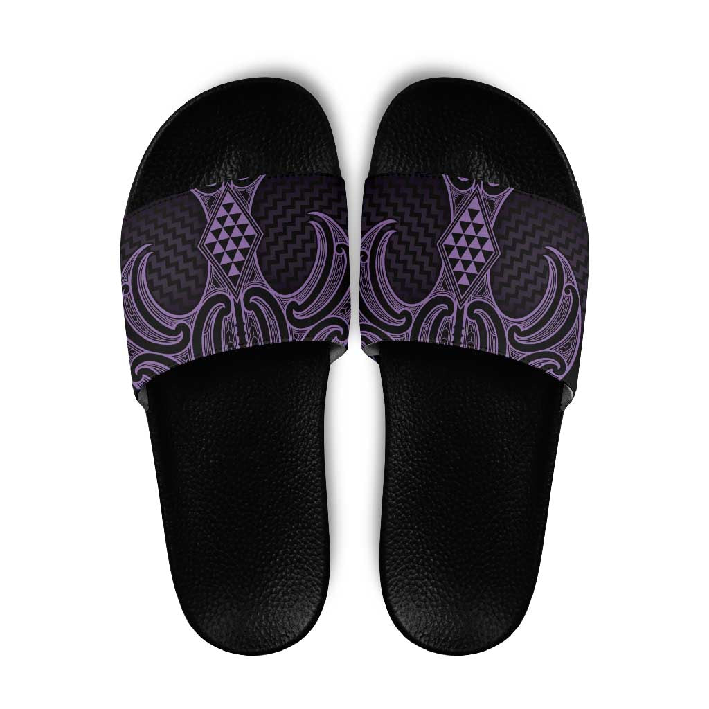 Waiporoporo Maori Ta Moko Poutama Art Slide Sandals - Polynesian Pride