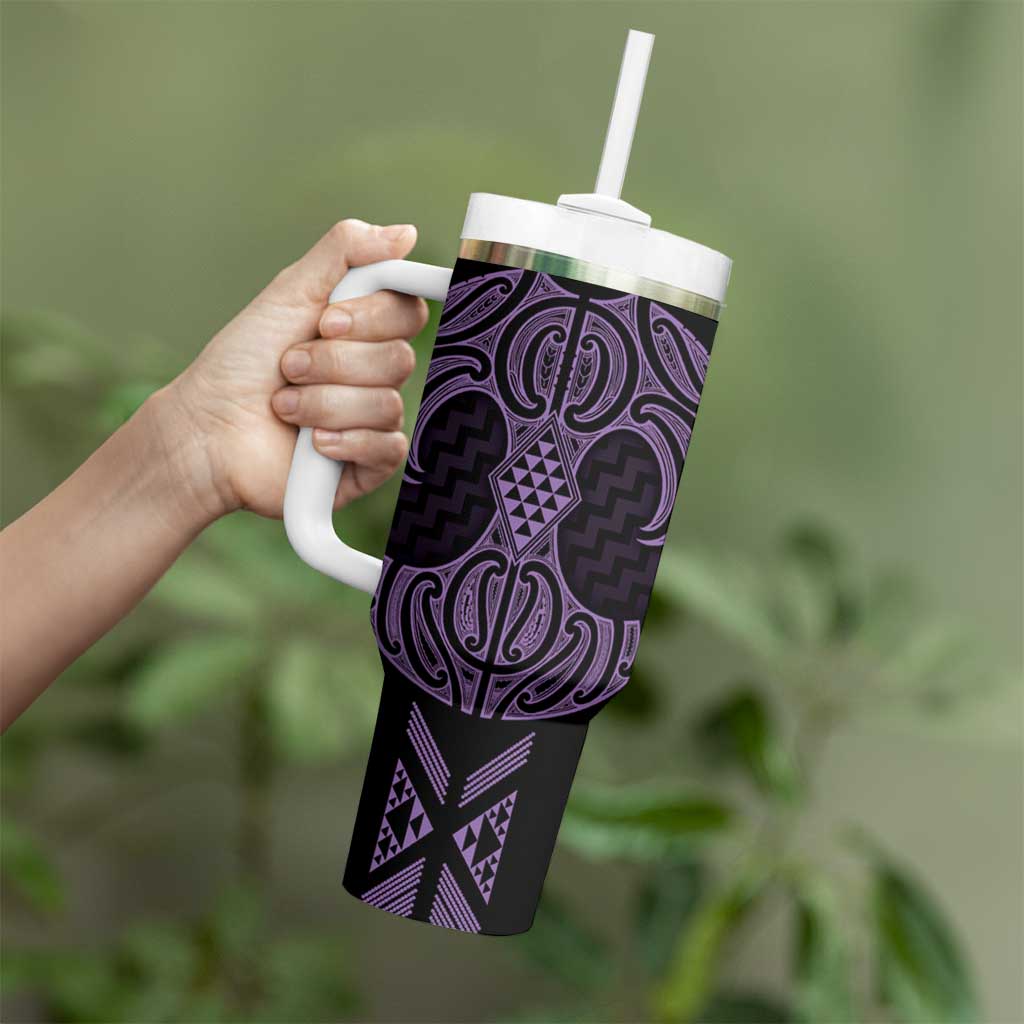 Waiporoporo Maori Ta Moko Poutama Art Tumbler With Handle
