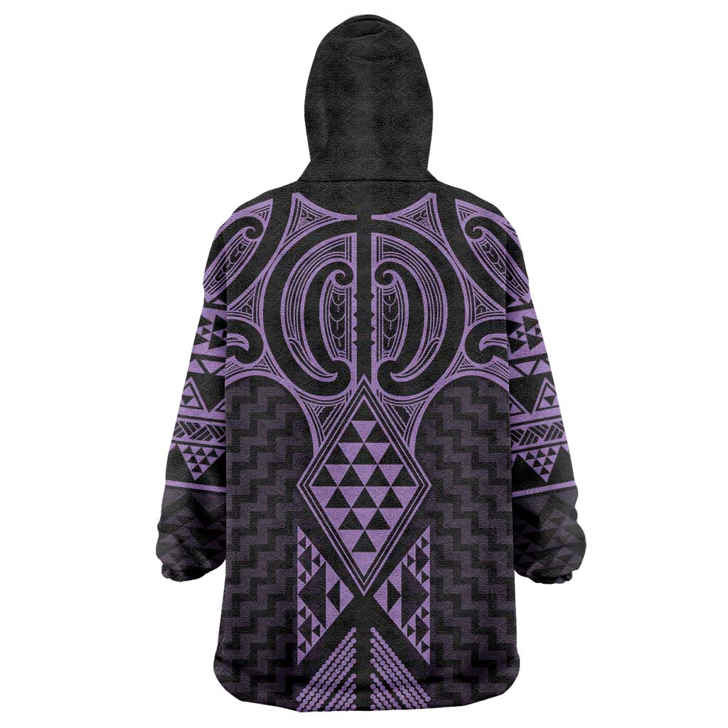 Waiporoporo Maori Ta Moko Poutama Art Wearable Blanket Hoodie LT9 - Polynesian Pride