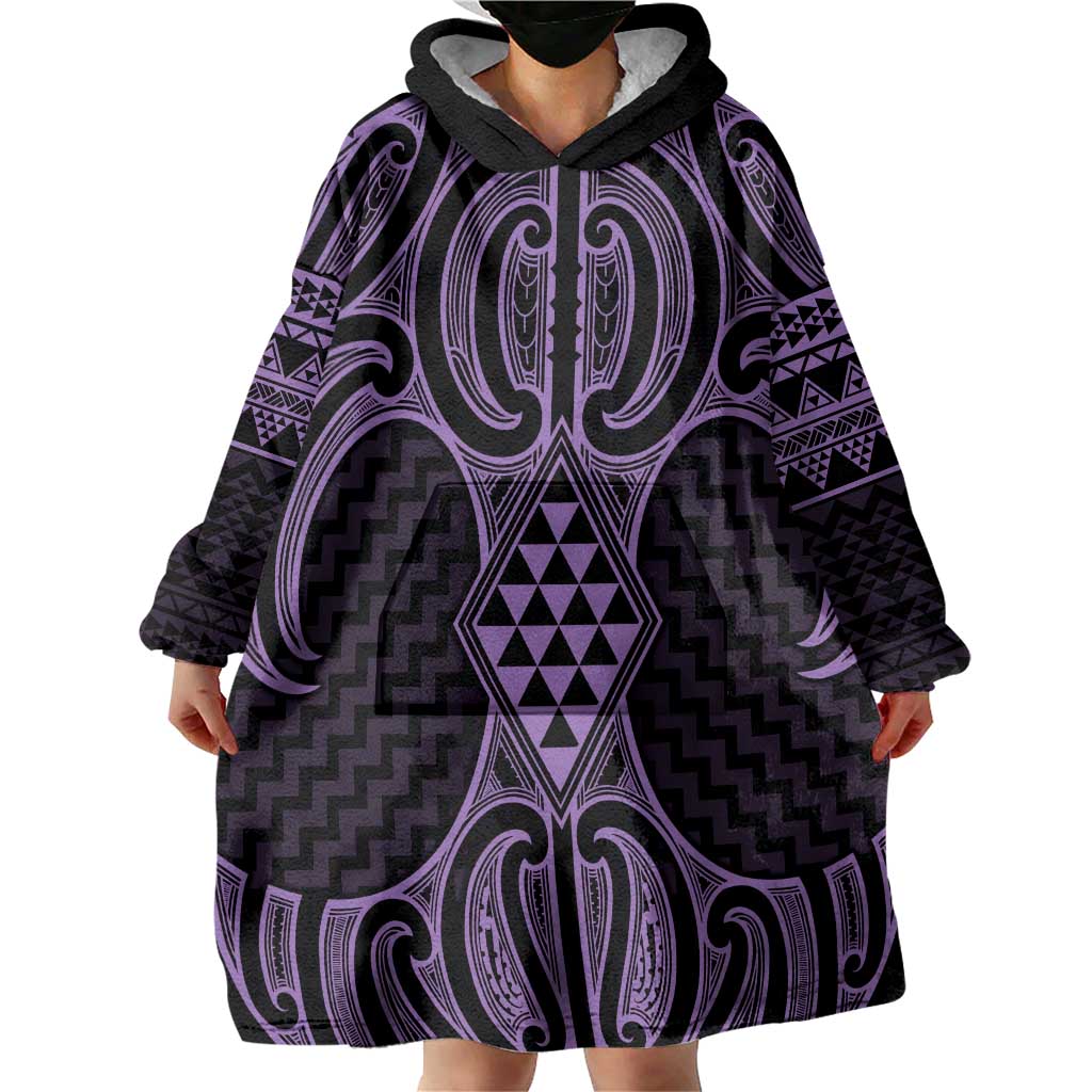 Waiporoporo Maori Ta Moko Poutama Art Wearable Blanket Hoodie LT9 - Polynesian Pride