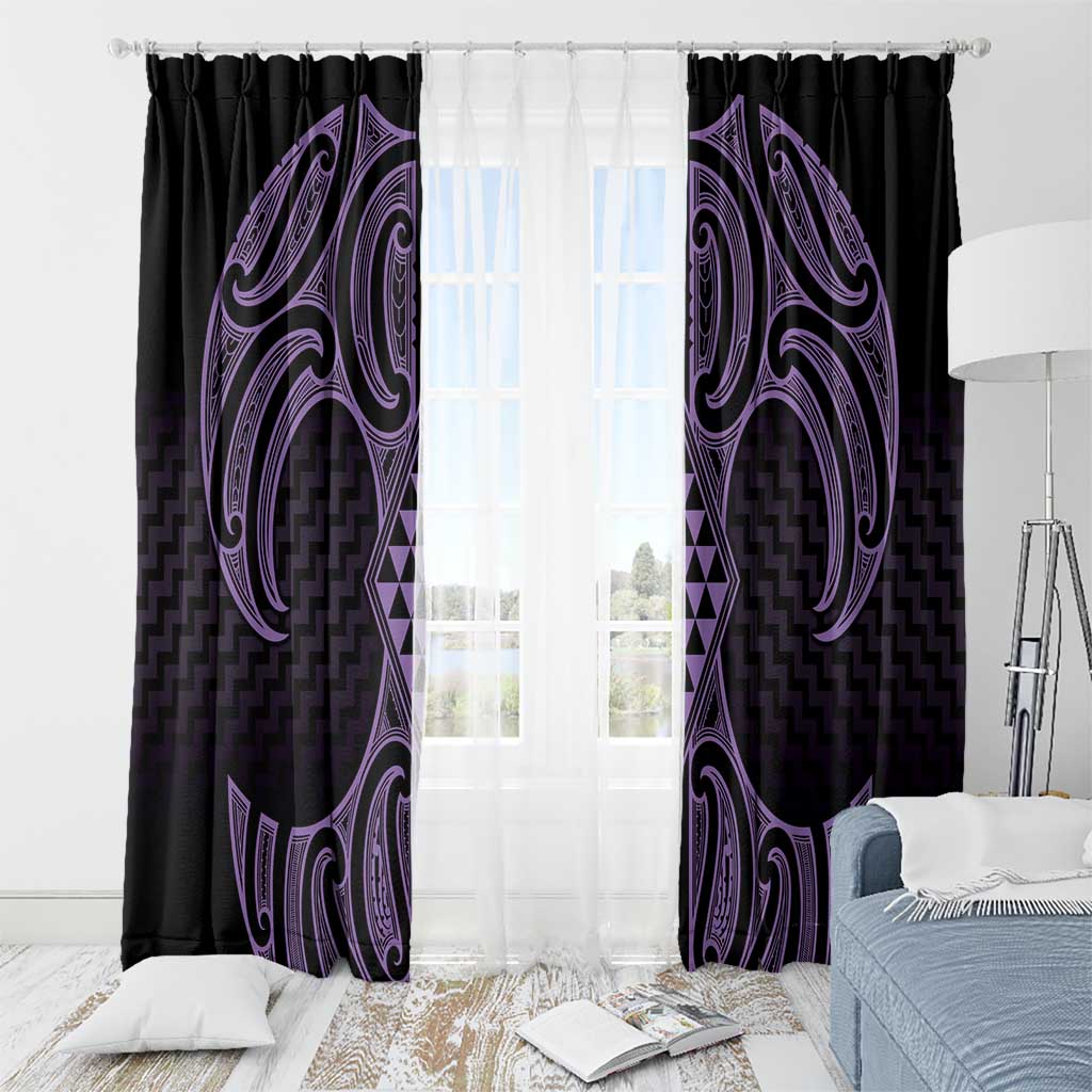 Waiporoporo Maori Ta Moko Poutama Art Window Curtain