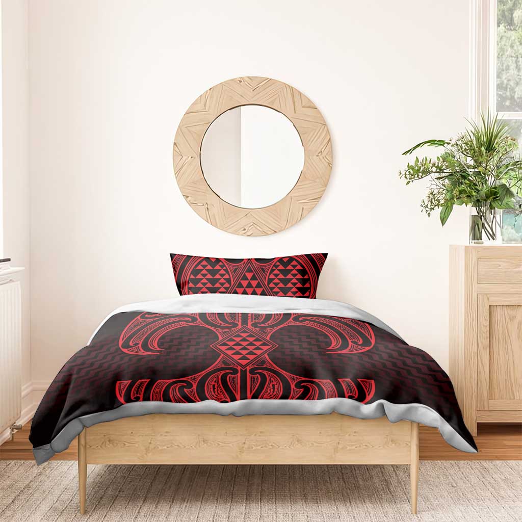 Whero Maori Ta Moko Poutama Art Bedding Set