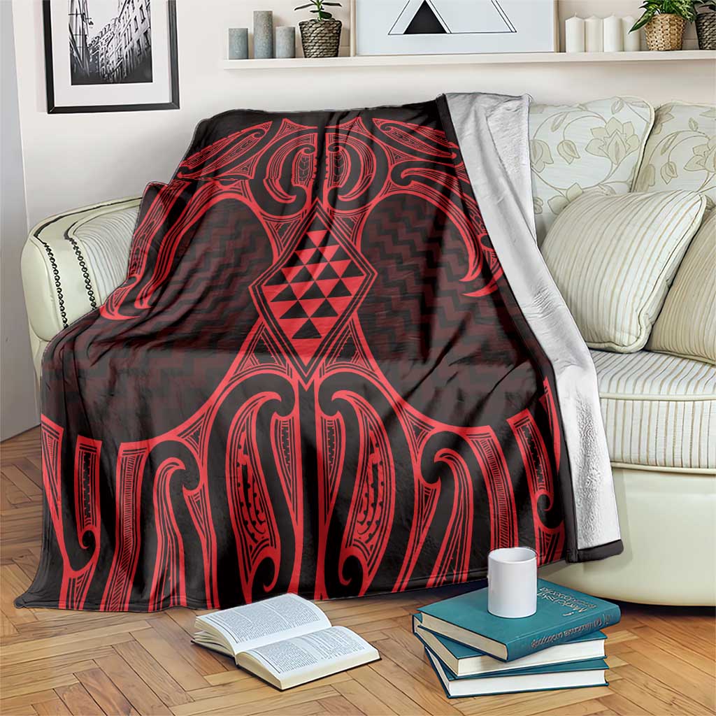 Whero Maori Ta Moko Poutama Art Blanket LT9 Red - Polynesian Pride