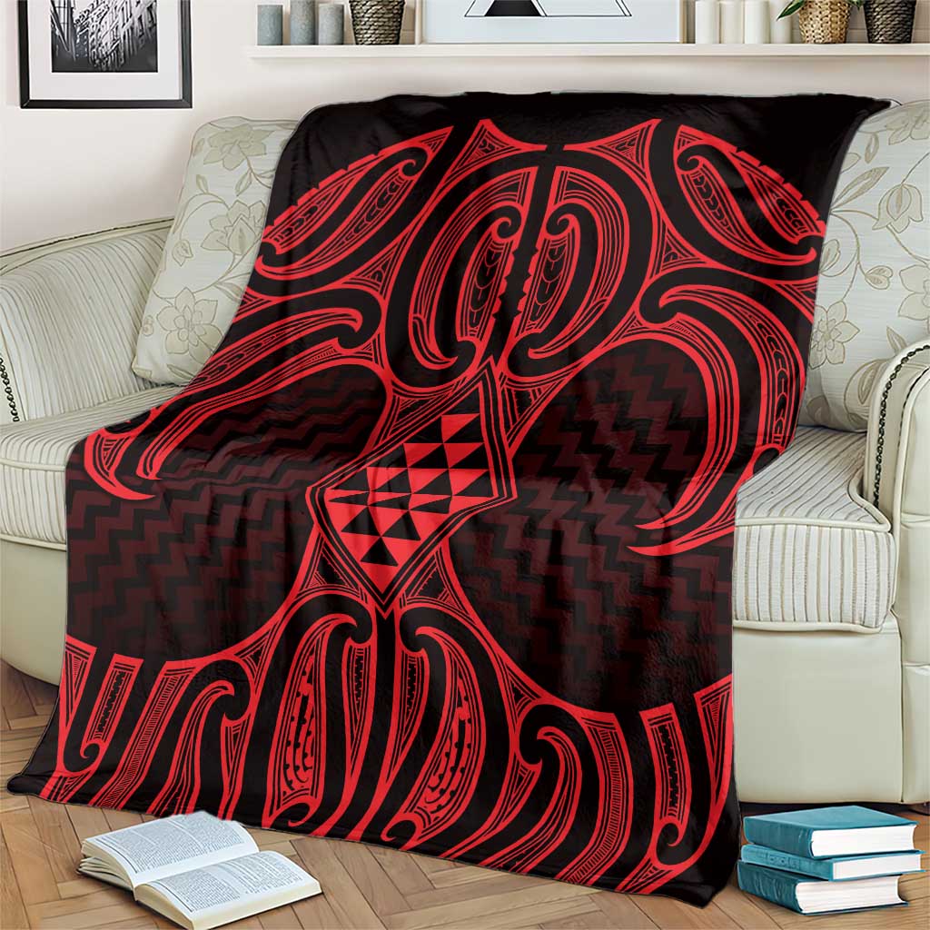 Whero Maori Ta Moko Poutama Art Blanket LT9 - Polynesian Pride
