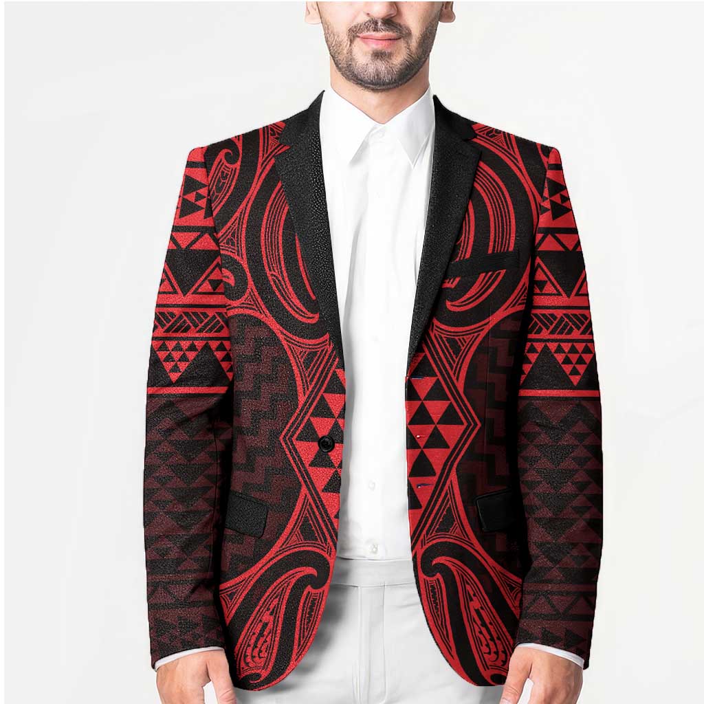 Whero Maori Ta Moko Poutama Art Blazer - Polynesian Pride