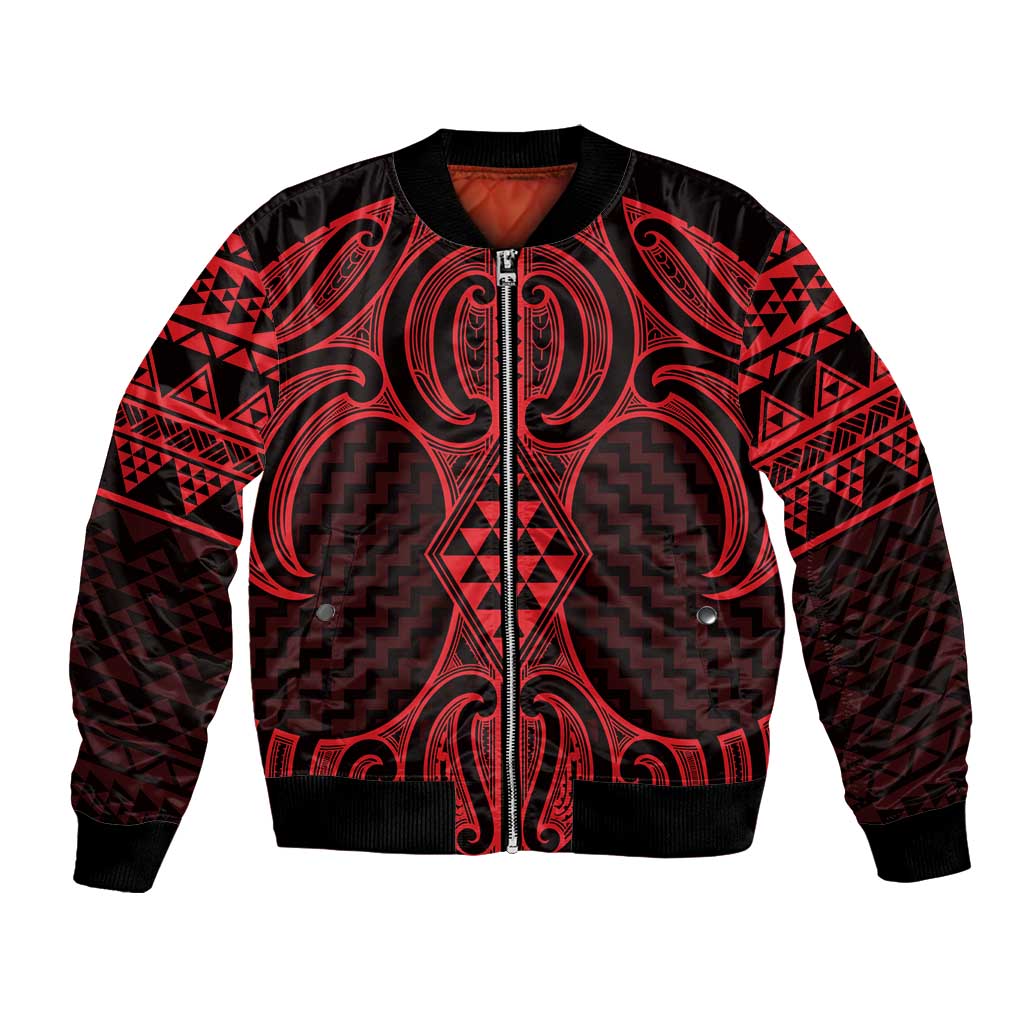 Whero Maori Ta Moko Poutama Art Bomber Jacket