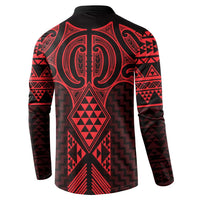 Whero Maori Ta Moko Poutama Art Button Sweatshirt LT9 - Polynesian Pride