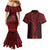 Whero Maori Ta Moko Poutama Art Couples Matching Mermaid Dress and Hawaiian Shirt