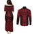 Whero Maori Ta Moko Poutama Art Couples Matching Puletasi and Long Sleeve Button Shirt