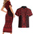 Whero Maori Ta Moko Poutama Art Couples Matching Short Sleeve Bodycon Dress and Hawaiian Shirt