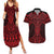 Whero Maori Ta Moko Poutama Art Couples Matching Summer Maxi Dress and Hawaiian Shirt