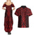 Whero Maori Ta Moko Poutama Art Couples Matching Summer Maxi Dress and Hawaiian Shirt