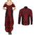 Whero Maori Ta Moko Poutama Art Couples Matching Summer Maxi Dress and Long Sleeve Button Shirt