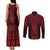 Whero Maori Ta Moko Poutama Art Couples Matching Tank Maxi Dress and Long Sleeve Button Shirt
