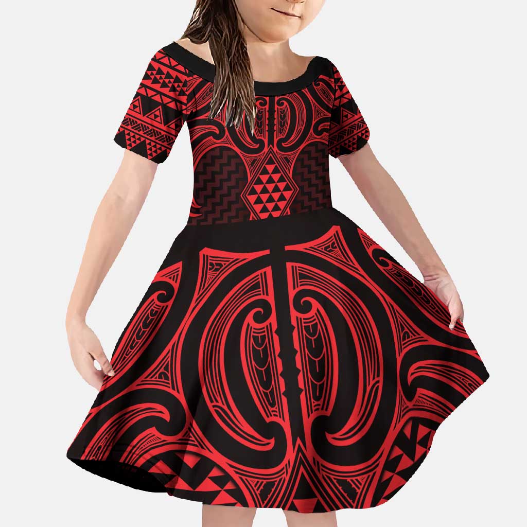 Whero Maori Ta Moko Poutama Art Family Matching Long Sleeve Bodycon Dress and Hawaiian Shirt