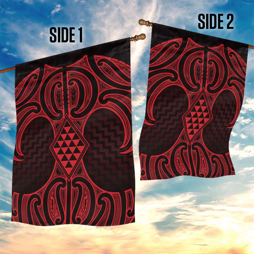 Whero Maori Ta Moko Poutama Art Garden Flag