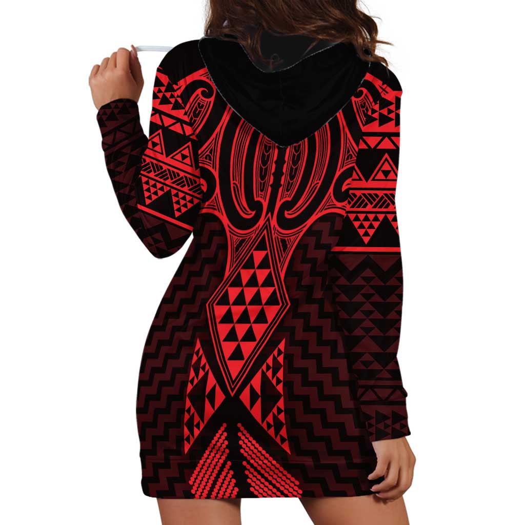 Whero Maori Ta Moko Poutama Art Hoodie Dress