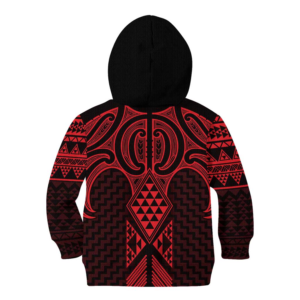 Whero Maori Ta Moko Poutama Art Kid Hoodie