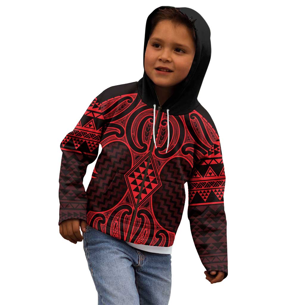 Whero Maori Ta Moko Poutama Art Kid Hoodie