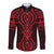 Whero Maori Ta Moko Poutama Art Long Sleeve Button Shirt