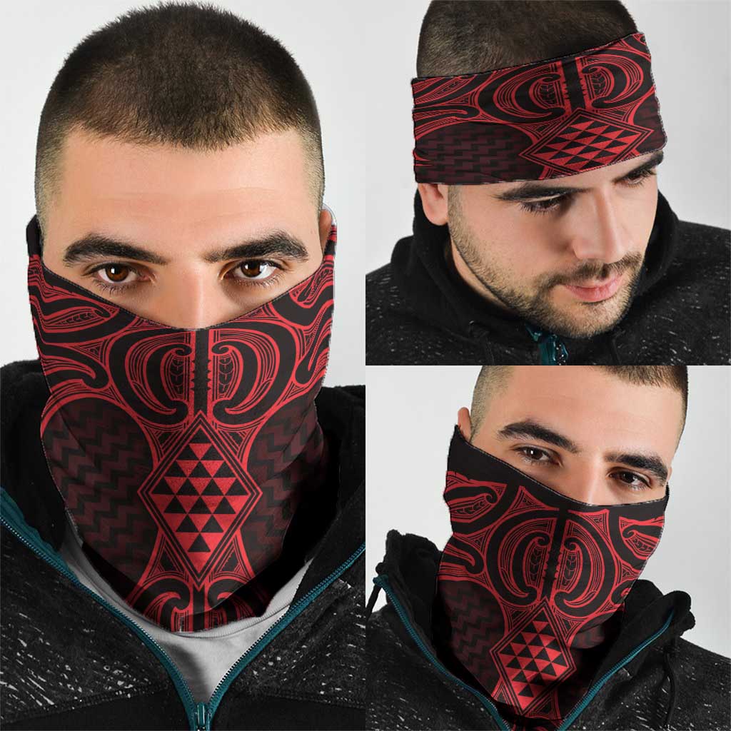 Whero Maori Ta Moko Poutama Art Neck Gaiter - Polynesian Pride
