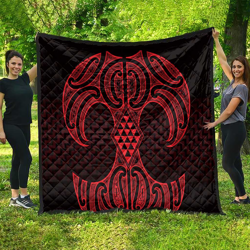 Whero Maori Ta Moko Poutama Art Quilt