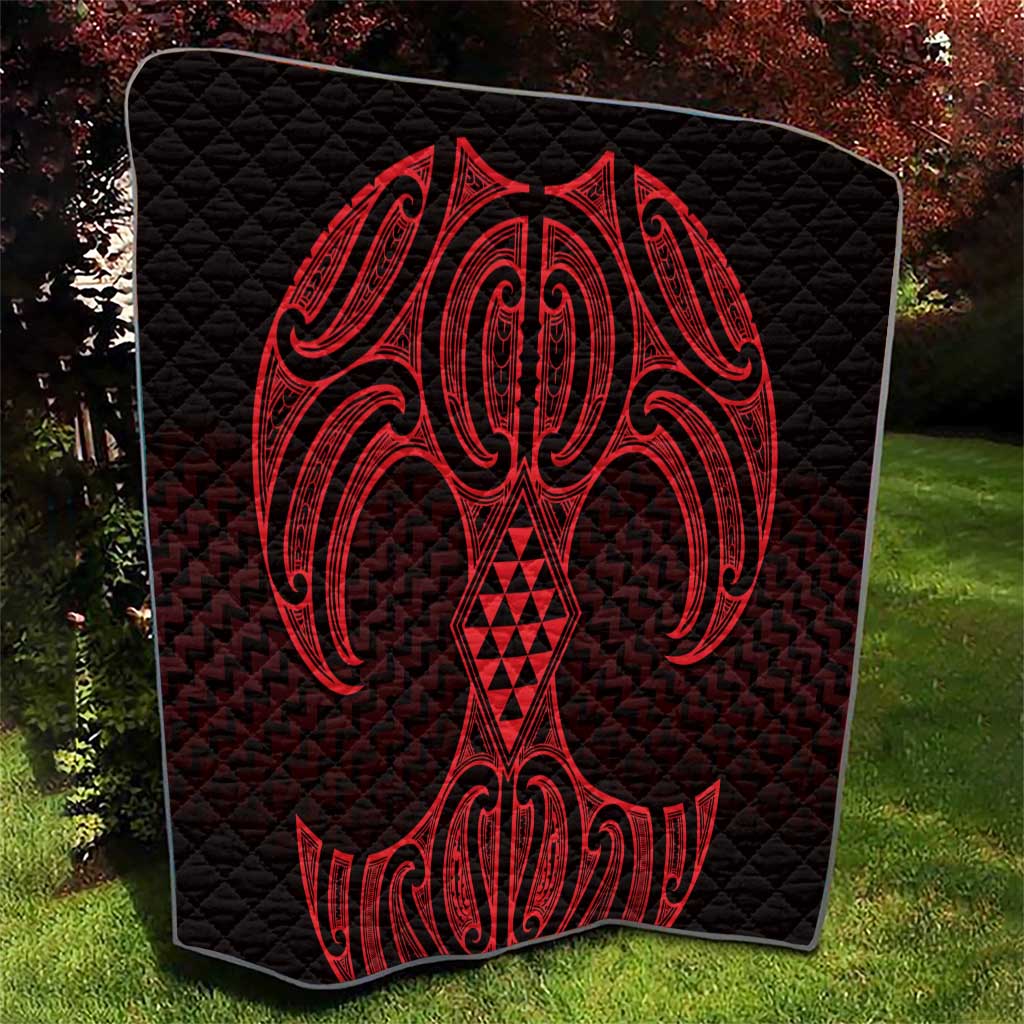 Whero Maori Ta Moko Poutama Art Quilt