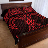 Whero Maori Ta Moko Poutama Art Quilt Bed Set LT9 - Polynesian Pride