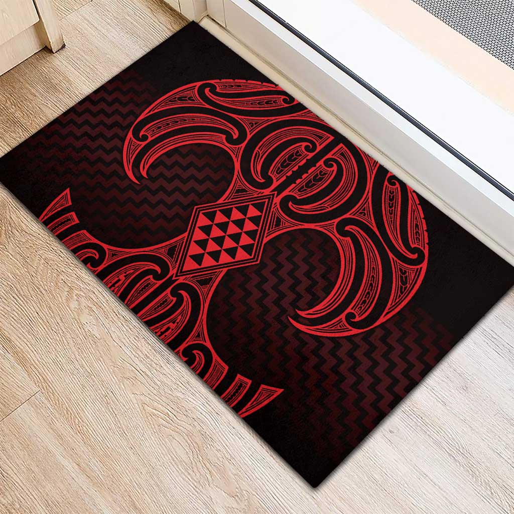 Whero Maori Ta Moko Poutama Art Rubber Doormat LT9 - Polynesian Pride