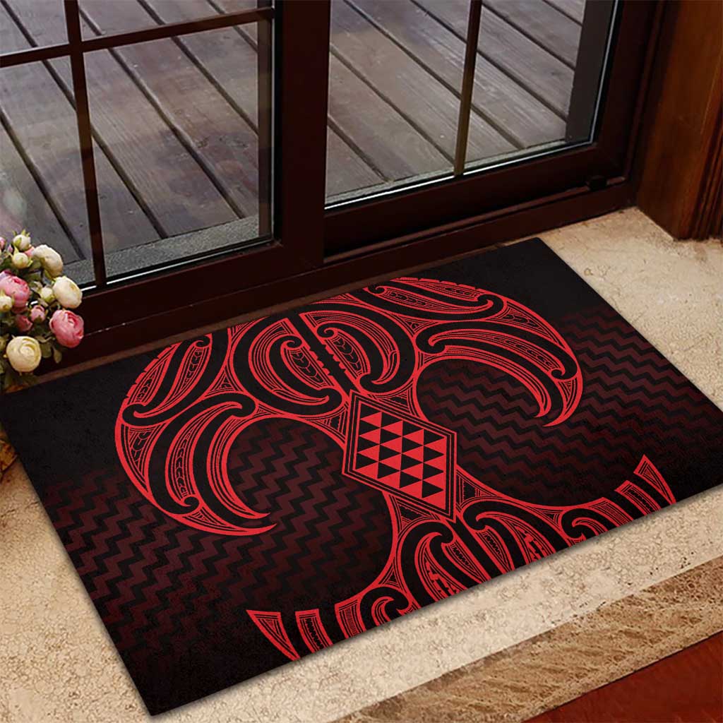 Whero Maori Ta Moko Poutama Art Rubber Doormat LT9 - Polynesian Pride