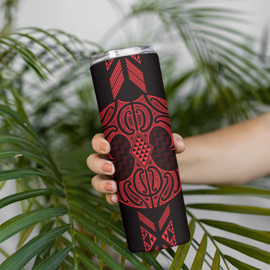 Whero Maori Ta Moko Poutama Art Skinny Tumbler