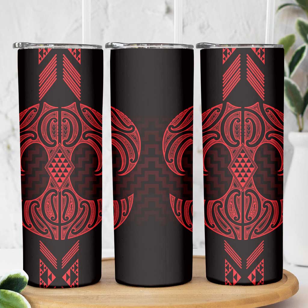 Whero Maori Ta Moko Poutama Art Skinny Tumbler
