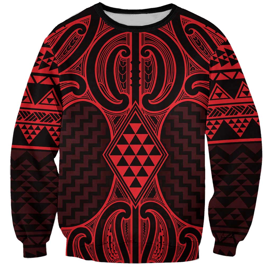 Whero Maori Ta Moko Poutama Art Sweatshirt